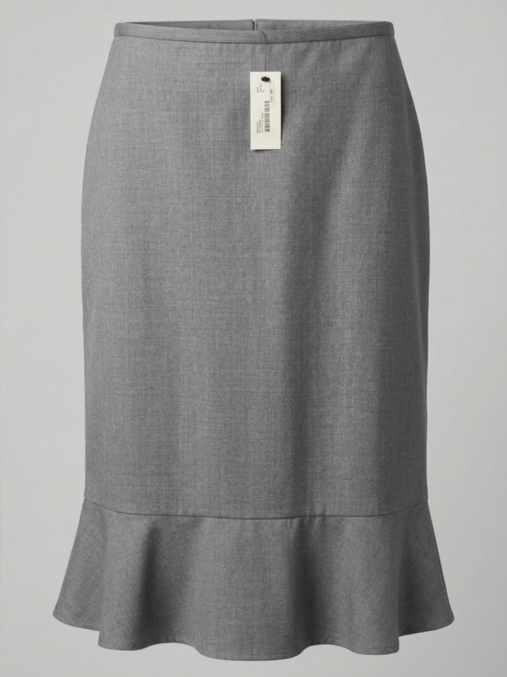 Michael Kors Gray Ruffle-Hem Pencil Skirt